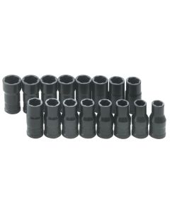 S K Hand Tools TURBO SOCKET SET 16PC 1/4" DR SAE& METRIC