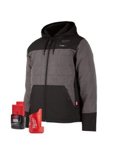 MLW205G-21S image(0) - Milwaukee Tool M12 Heated Axis Hooded Jacket Kit, S - Gray/Black