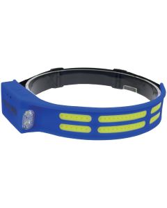 K Tool International Headlight 600 Lumen COB Flexible with Motion Sensor and Side Flashlight Blue