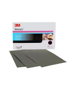 MMM2625 image(1) - 3M Imperial Wetordry 02625 434Q Series Abrasive Sheet, 5-1/2 in W x 9 in L, 2500 Grit, Fine Grade, Black