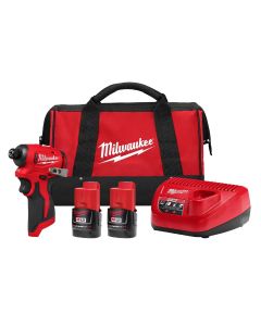 MLW3450-22 image(0) - Milwaukee Tool M12 Subcompact Brushless 1/4 inch Hex Impact Driver Kit