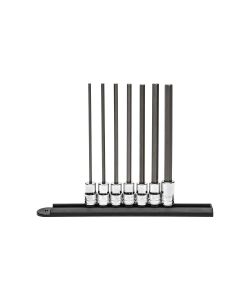 GearWrench 7 Piece 3/8 Inch Drive Long Length Hex Bit SAE Socket Set