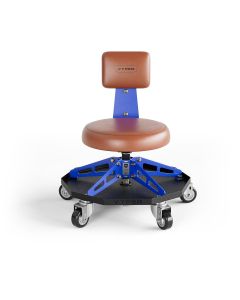 VYPRSS-BR-BL image(0) - Vyper Industrial 300 lb Capacity Robust Steel Sport Shop Chair - Brown/Blue