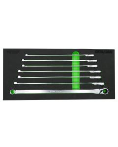 VIM Tools 7 Piece Deep Spline Ratcheting Flex Head XL Wrench Set (8-14 mm)