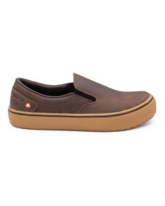 AIRWALK VENICE - Mens Leather Slip On - CT|EH|SF|SR - Buffalo Crazy Horse / Gum - Size: 11.5 - D - (Regular)
