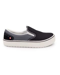 FSIAW7040-7B image(1) - AIRWALK VENICE - Womens Canvas Slip On - CT|EH|SF|SR - Black / Castle Rock - Size: 7 - B - (Medium)