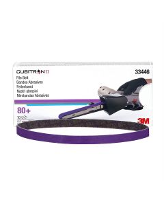 MMM33446 image(0) - 3M Cubitron&trade; II File Belt, 33446, 80+, 1/2 in x 18 in (12.7 mm x 457.2 mm), 10 belts per carton, 5 cartons per case