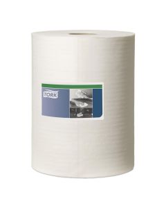 TOR510137 image(0) - Tork Molnlycke 510137 Centerfeed Cleaning Cloth, 9.84 in Dia x 416.67 ft L x 12.6 in W Roll, 500, Spunlace, White, 1 Plys