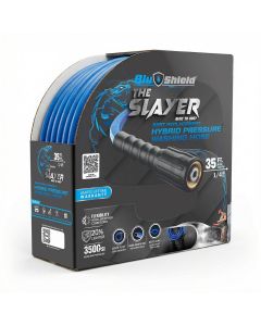 BLBPWHY1435 image(0) - BluBird Blu Shield The Slayer Hybrid Pressure Washing Hose 1/4" X 35'-Blue