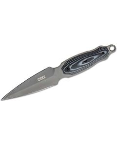 CRK2075 image(0) - CRKT (Columbia River Knife) Shrill 8Cr13MoV Titanium Nitride Plain Blade Fixed Blade Knife with Sheath Micarta Handle - Black/Grey