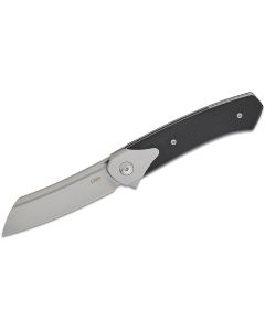 CRK7135 image(0) - CRKT (Columbia River Knife) Viento D2 Bead Blast Plain Blade Folding Knife with Liner Lock G10 w/Stainless Steel Bolster Handle - Black