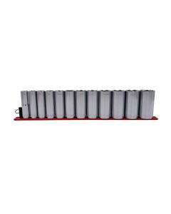 VIMS800D image(1) - VIM Tools 12 PC. 1/2'' DR. DEEP SAE SOCKET SET W/ 16" RED MAGRAIL.(INCLUDES 9/16'' - 1-1/4'')