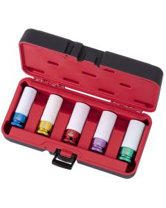 American Forge & Foundry American Forge & Foundry AFF - Mag Wheel Protective Deep Impact Socket Set - 1/2" Drive - 5 Pc - 17mm,19mm (3/4"),21mm,13/16",22mm (7/8")