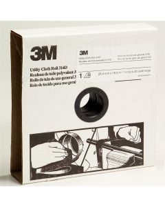 MMM19779 image(0) - 3M 19779 314D Series Utility Cloth Roll, 1 in W x 20 yd L, P180 Grit, Very Fine Grade, Aluminum Oxide