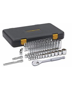 GearWrench 56 Piece 3/8 Inch Drive 6 Point 120XP Standard & Deep SAE/Metric Mechanics Tool Set