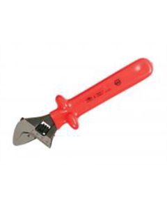 Wiha Tools Insul. Adjustable 8" Wrench w/ slip guard handle for added protection. Etched on scale for pre-setting size.