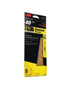 MMM3038 image(0) - 3M 03038 Sandpaper, 3-2/3 in W x 9 in L, 40 Grit, Aluminum Oxide Abrasive, Brown, Dry