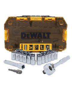 DWTDWMT45414 image(0) - DeWalt 23Pc Tough Box 1/2In Dr Socket Set