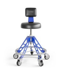 VYPESM-B-BL-ACM image(0) - Vyper Industrial 400 lb Capacity Elevated Steel Max Acme Rod Shop Chair - Black/Blue