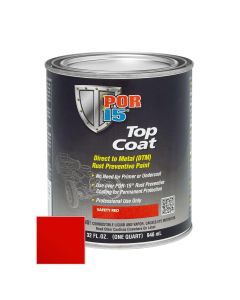 POI46104 image(1) - POR-15 INC 46104 Top Coat DTM Paint, 1 qt Can, Safety Red, Liquid, 30 to 60 min Curing