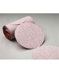NOR18173 image(0) - Carborundum Abrasives Carbo Premier Red 18173 Dri-Lube Stick-On Sanding Disc Roll, 6 in, P80 Grit, Aluminum Oxide