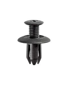 AVC17632 image(0) - AUVECO 17632 Push-Type Screw-Type with Open End Retainer, 18 mm Dia Head x 12 mm L Stem x 8 mm Hole, Nylon, Black