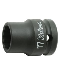 KKN14406M-19 image(0) - Ko-ken USA 14406M-19 1/2 Sq. Dr. Socket 19mm 12 point Length 38mm Thin walled