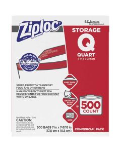 MRO76938893 image(0) - Msc Industrial Supply 500 Qty 1 Pack 500 Piece, 1 Quart Capacity, 8" Long x 7" Wide, Ziploc Storage Bag
