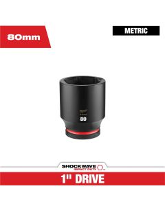 MLW49-66-6647 image(0) - Milwaukee Tool SHOCKWAVE&trade; Impact Duty 1" Drive 80MM Deep 6 Point Socket