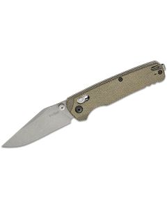 KER6106 image(1) - Kershaw Bel Air Manual Open DuraLock CPM MagnaCut Clip Point Blade with working finish EDC Folding Pocket Knife - Green Micarta