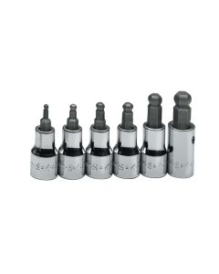 S K Hand Tools BALL HEX BIT SKT SET 6PC MET