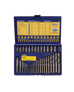 HAN11135ZR image(0) - Hanson IRWIN HANSON Screw Extractor and Drill Bit Set, 35 Piece, 11135