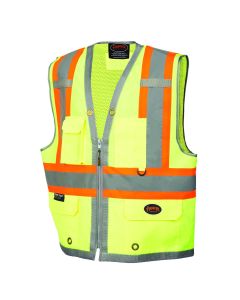 SRWV1010260U-XL image(0) - Pioneer 300D Oxford with Mesh Back Surveyor Vest  - Color:  Hi-Vis Yellow/Green  - Size: XL