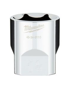 Milwaukee Tool 1/2" Drive 1-1/8" SAE  6-Point Socket with FOUR FLAT Sides, Vanadium Steel, Chrome