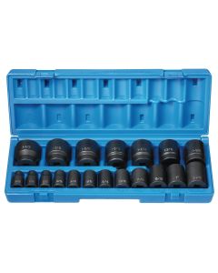 GRE1719 image(0) - Grey Pneumatic 1/2" Drive 19 Piece Standard Length FractionalSet - 12 Point
