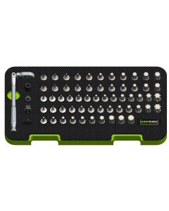GETMDDA64S image(0) - GripEdge Tools 64-PC 1/4" Drive Low Profile Master Dual Action Drver (DAD) Set