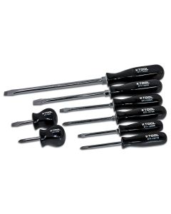 KTI19000 image(1) - K Tool International 8-Piece Black Phillips and Slotted Screwdriver Set