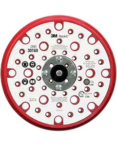 MMM30160 image(0) - 3M Hookit Low Profile Disc Back-up Pad 30160, 6 Inch, 53 Holes, Red Foam, 10/Case