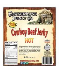 Tender Heifer Snack Co. Hot Cowboy Cut Beef Jerky - 4 Ounce