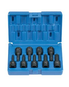 Grey Pneumatic 3/8" Drive 9 Piece Internal Torx Impact Driver Set