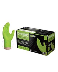 AMXGWGN49100 image(0) - Gloveworks HD Green Nitrile Diamond Grip XXL