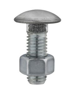 AUVECO 3102 Round Head Bumper Bolt, 1/2 in - 13 TPI x 1-1/2 in L, Stainless Steel Cap/Zinc