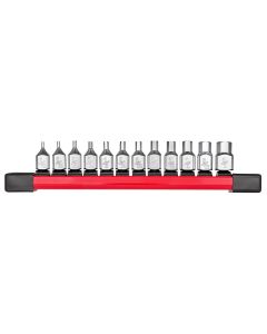 MLW48-22-9544 image(0) - Milwaukee Tool 1/4 inches Drive Low-Profile Hex Bit Socket Set - SAE - 12 Piece