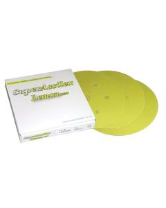 Eagle Abrasives, Inc. KOVAX Super Assilex 193-1539 Sanding Disc, 6 in Dia, 800 Grit, Lemon, Dry, Hook and Loop Attachment, 7 Holes