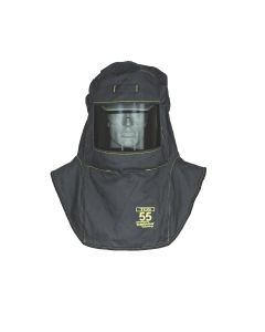 OBRTCG55-C image(0) - OBERON Hood with Hard Cap - Arc Flash - 55 Cal TCG - Color: Black - Window: True Color Grey (TCG)