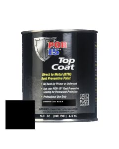 POI45908 image(0) - POR-15 INC 45908 Top Coat DTM Paint, 1 pt Can, Chassis Black, Liquid, 30 to 60 min Curing