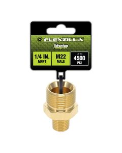 LEGPW3003 image(1) - Flexzilla Pressure Washer Adapter, 1/4" FNPT x M22 Female, Brass