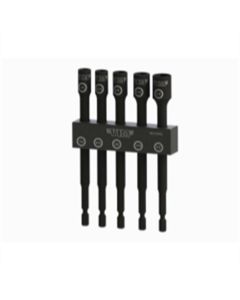 VIMNS100XL image(0) - VIM Tools SAE/Inch Extra Long Nut Setter Kit, 6 Inch OAL 1/4, 5/15, 3/8, 7/16, & 1/2