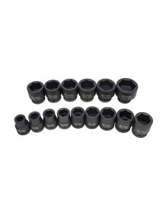 KTI39100 image(2) - K Tool International Socket Set Impact 15 Piece 3/4 in. Dr Short Metric
