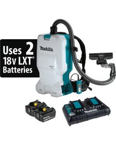 MAKXCV17PG image(0) - Makita 18V X2 (36V) LXT Lith-Ion Brushless Cordless 1.6 Gallon HEPA Filter Backpack Dry Vacuum (6.0Ah)